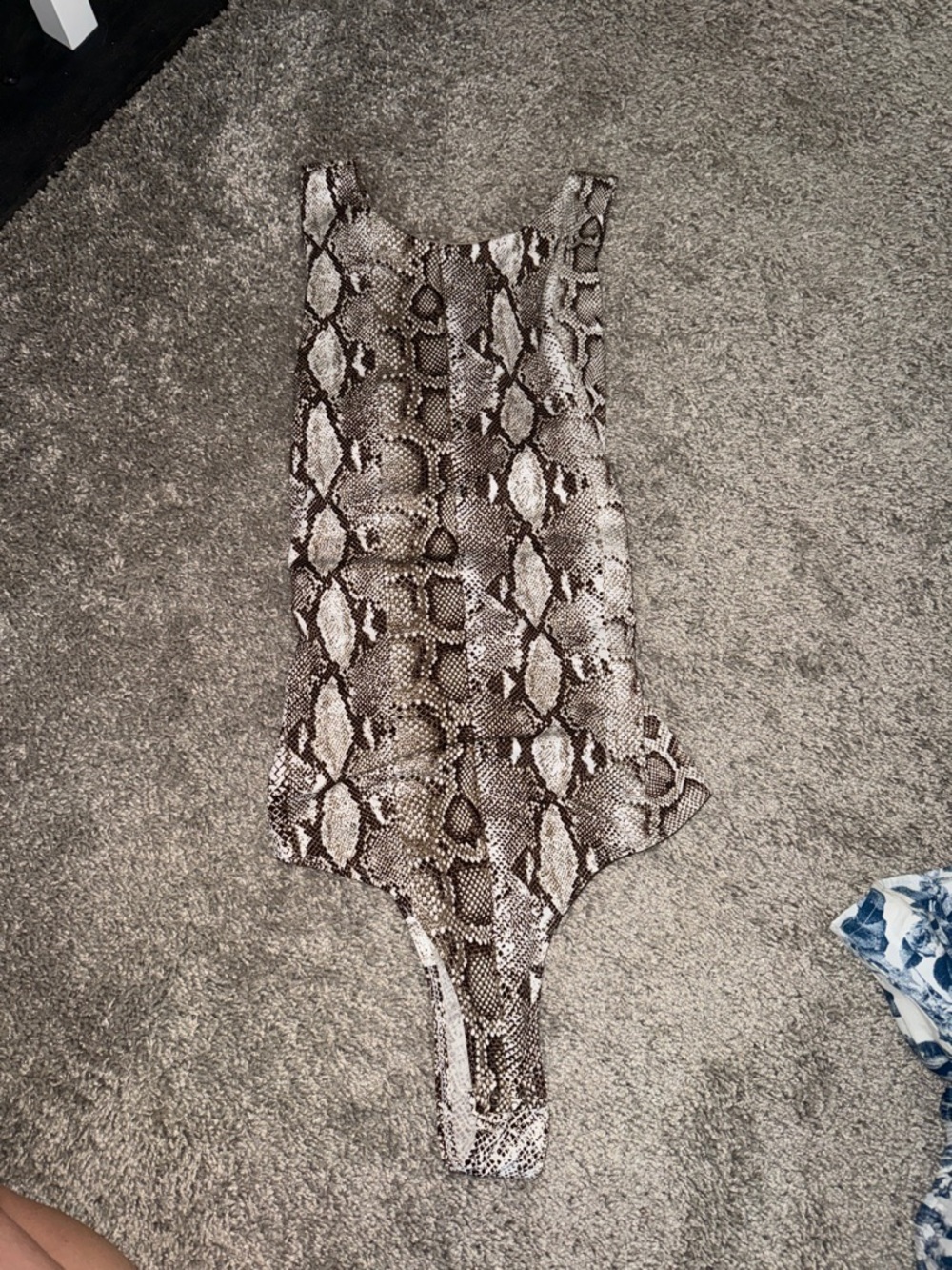 Womens Snake-Print Bodysuit